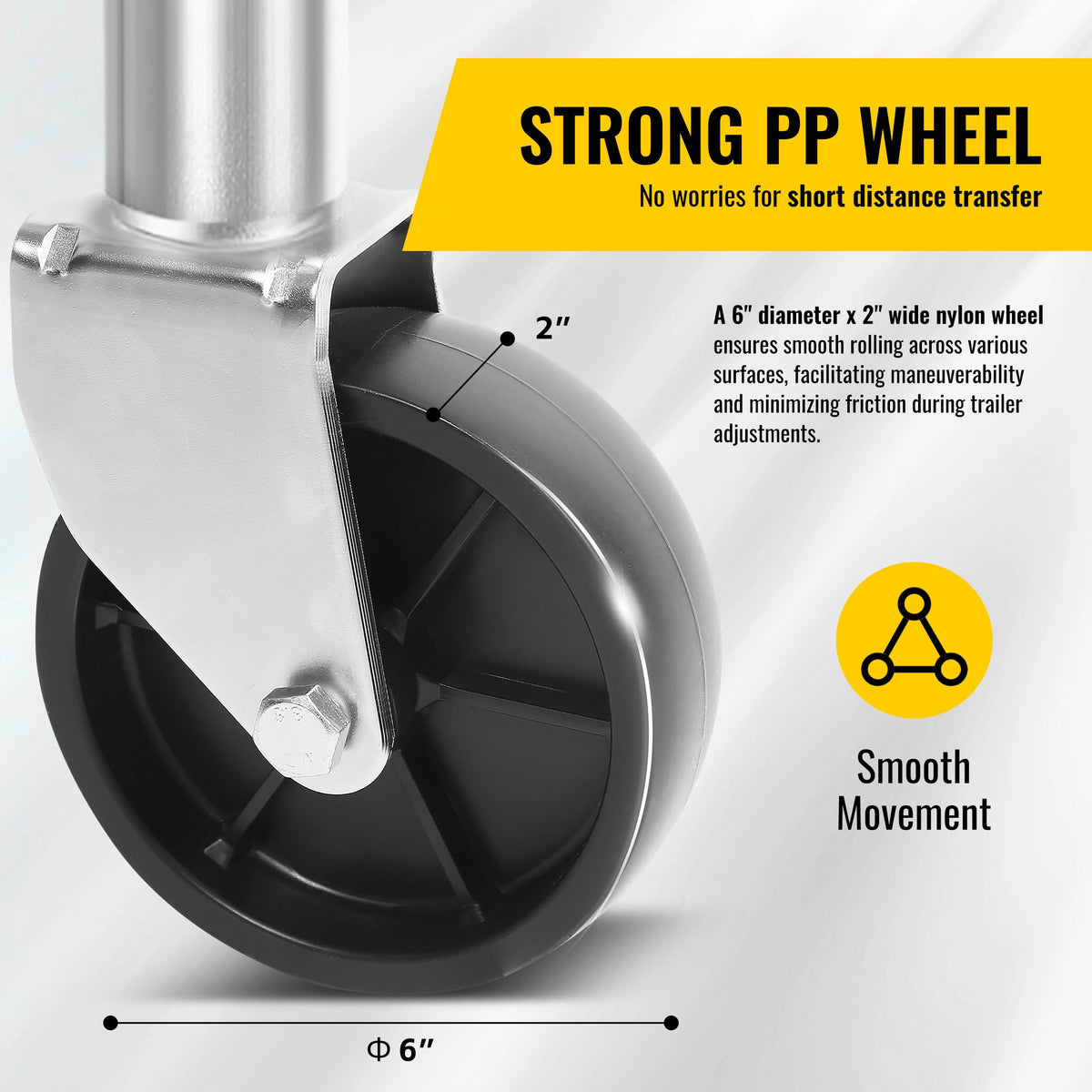 10" 1,000 lb Capacity Trailer Jack with Wheel J23544