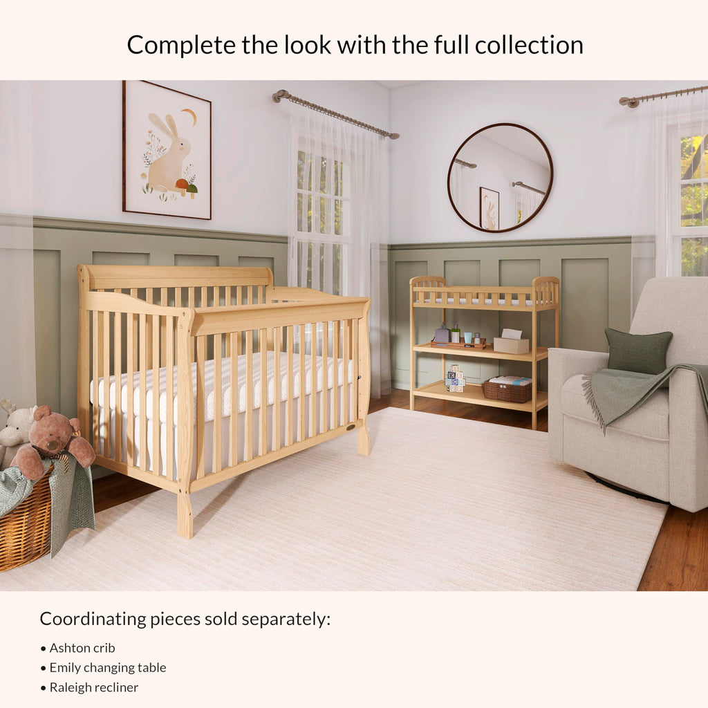 Compact Portable Pinewood Changing Table with Safety Rails E47244