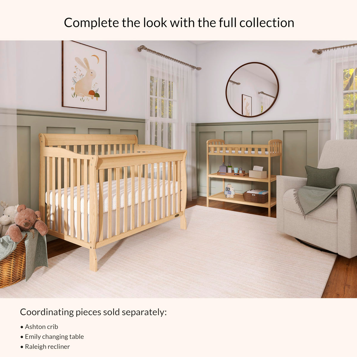 Compact Portable Pinewood Changing Table with Safety Rails E47244