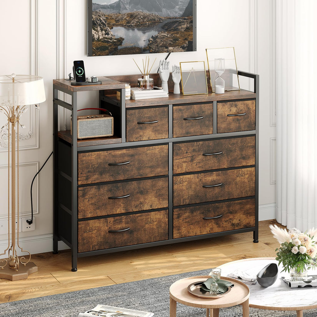 Vintage 9 Drawer TV Stand T6335