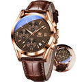 Mens Leather Quartz Brown Wrist Watch B602