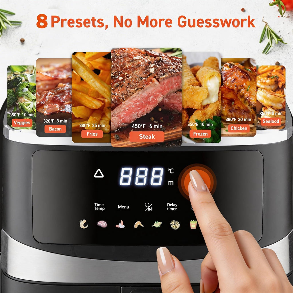6 QT Family Size Air Fryer with Visible Cooking Window O785170
