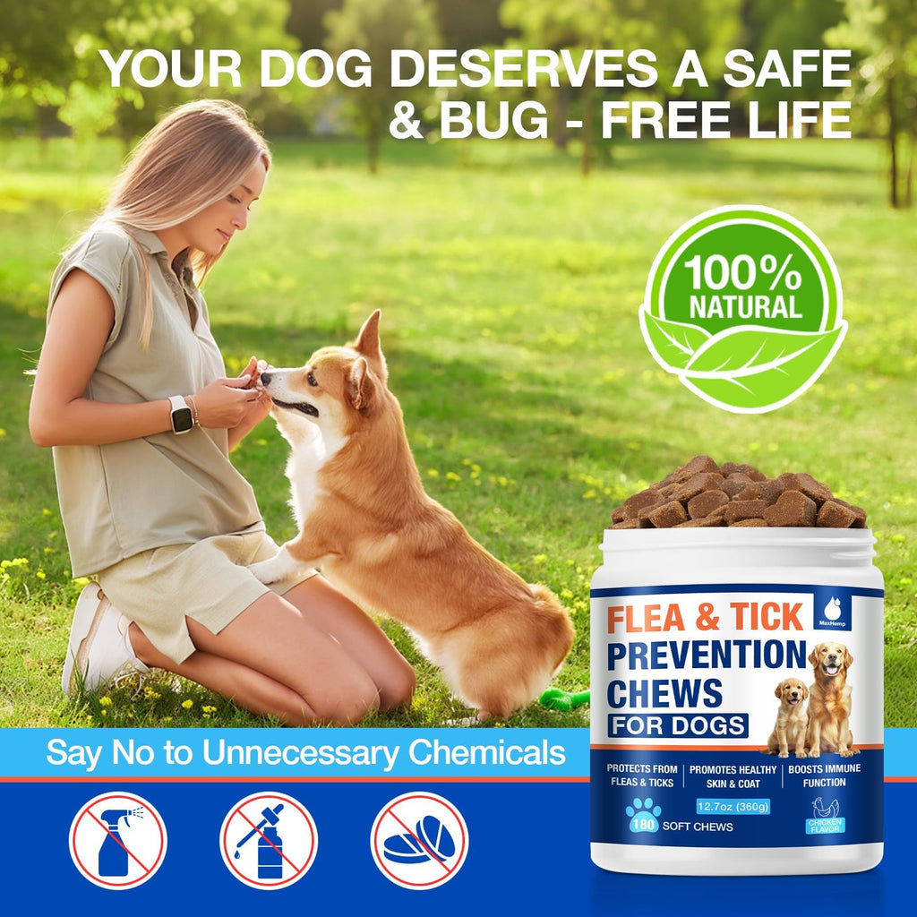 Natural Flea and Tick Prevention for Dogs Chewables D363