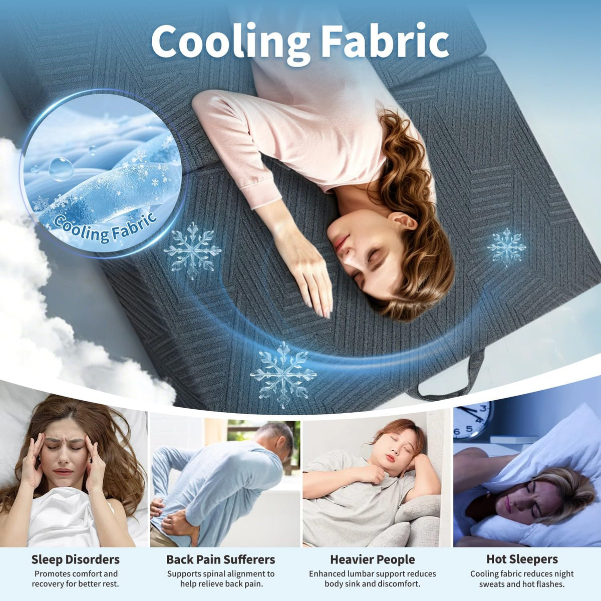 6 Inch Foldable Memory Foam Mattress Queen Size Q50271
