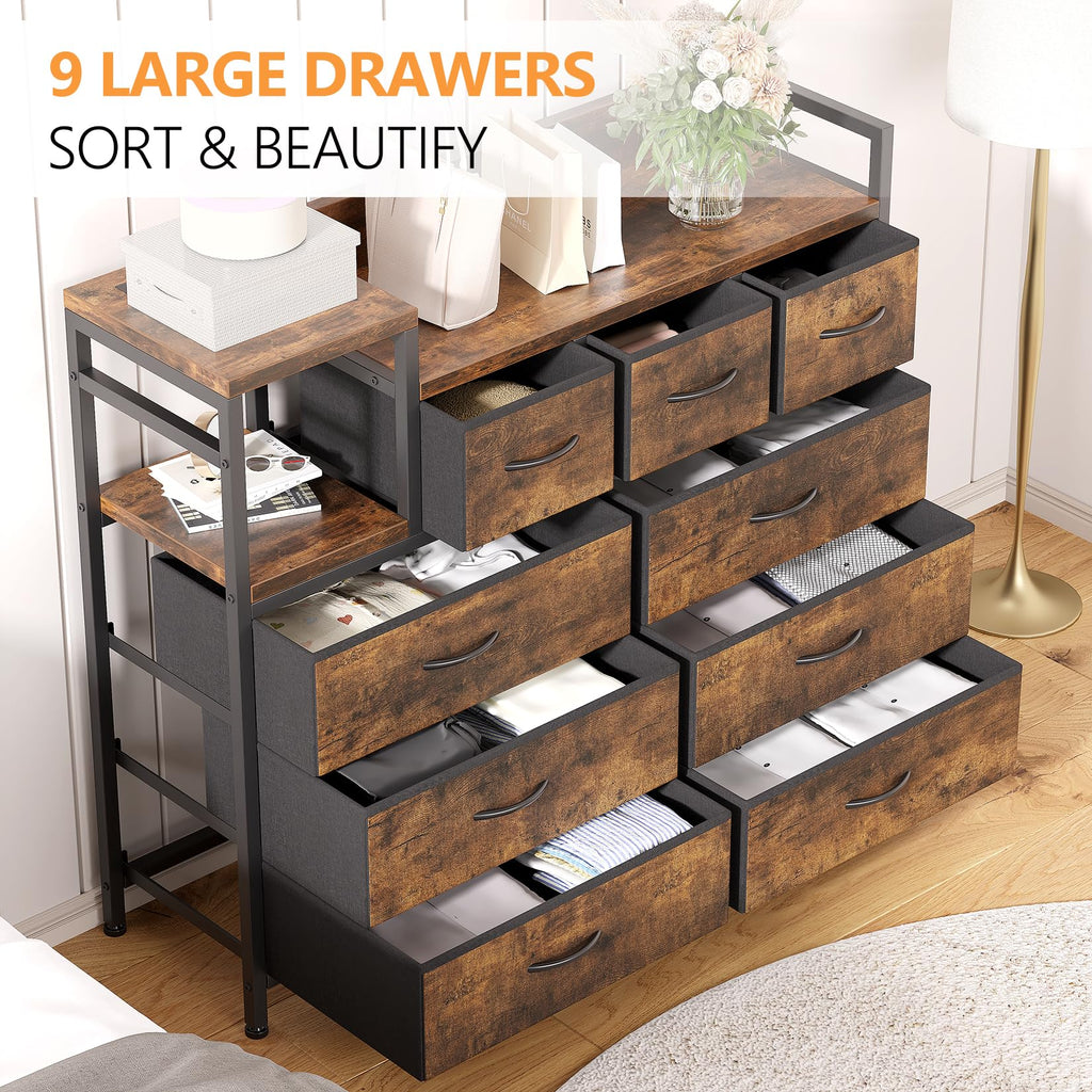 Vintage 9 Drawer TV Stand T6335