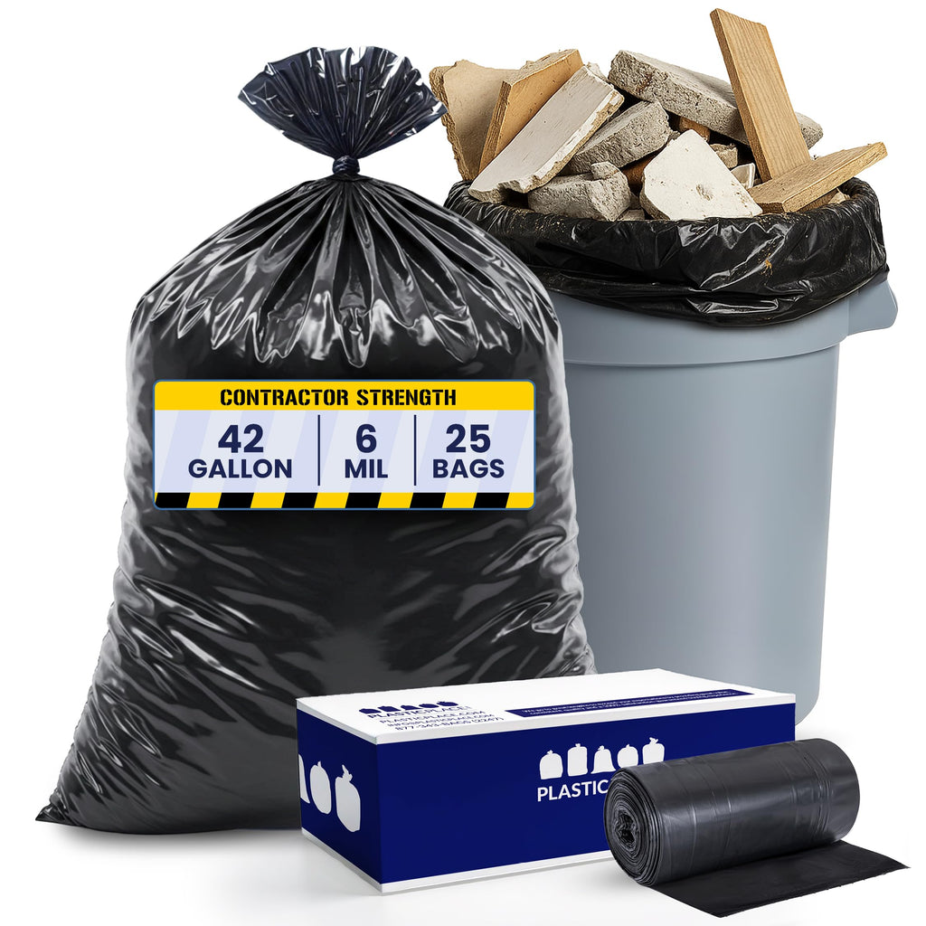 42 Gallon Black Heavy Duty Trash Bags 25 Count M6473