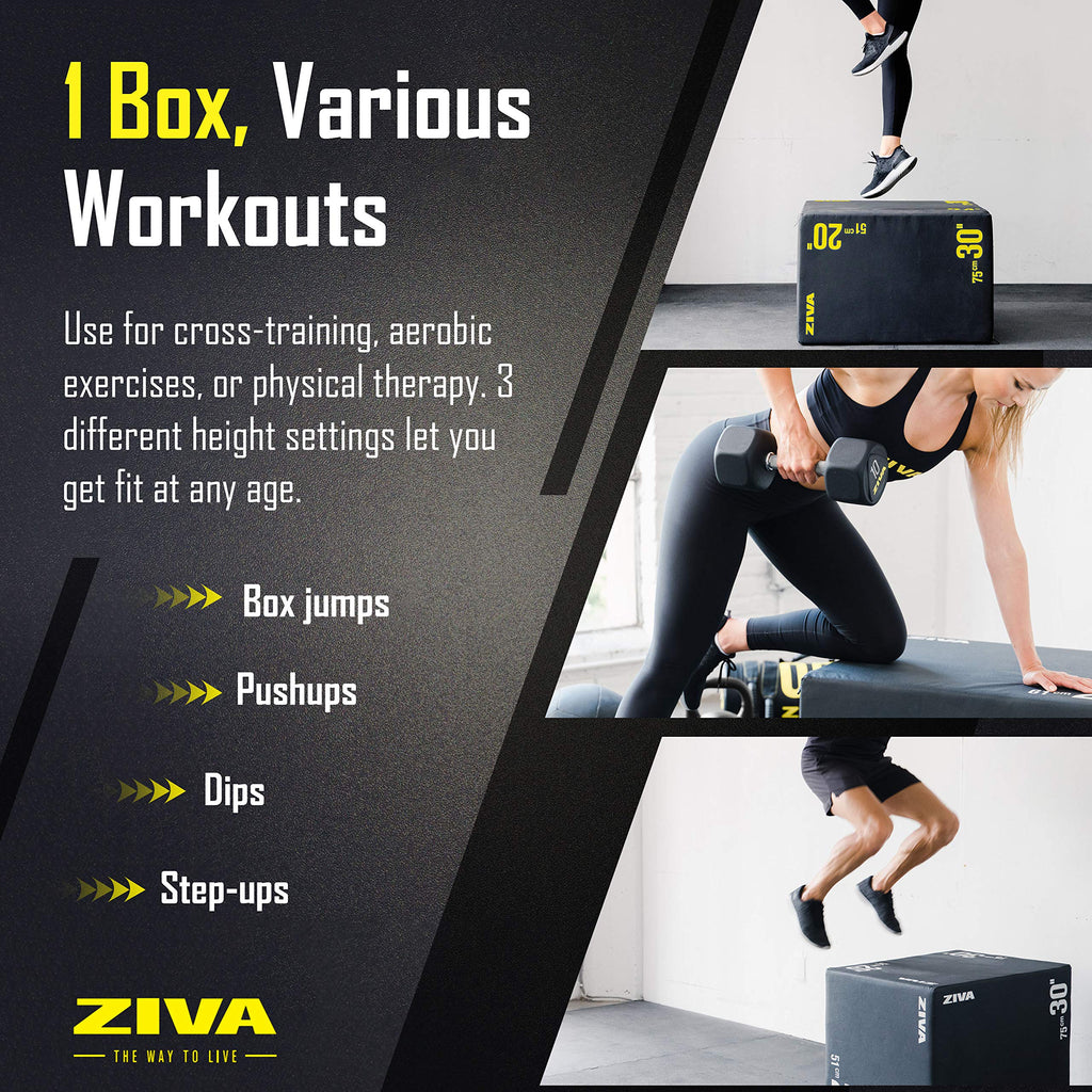3-in-1 Plyo Box with Non-Slip PVC Cover 20x24x30" Z34589