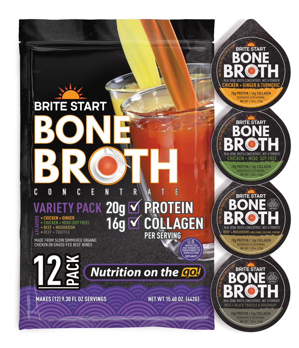 Bone Broth Variety Pack, 4 Flavors, 12 Count U15985