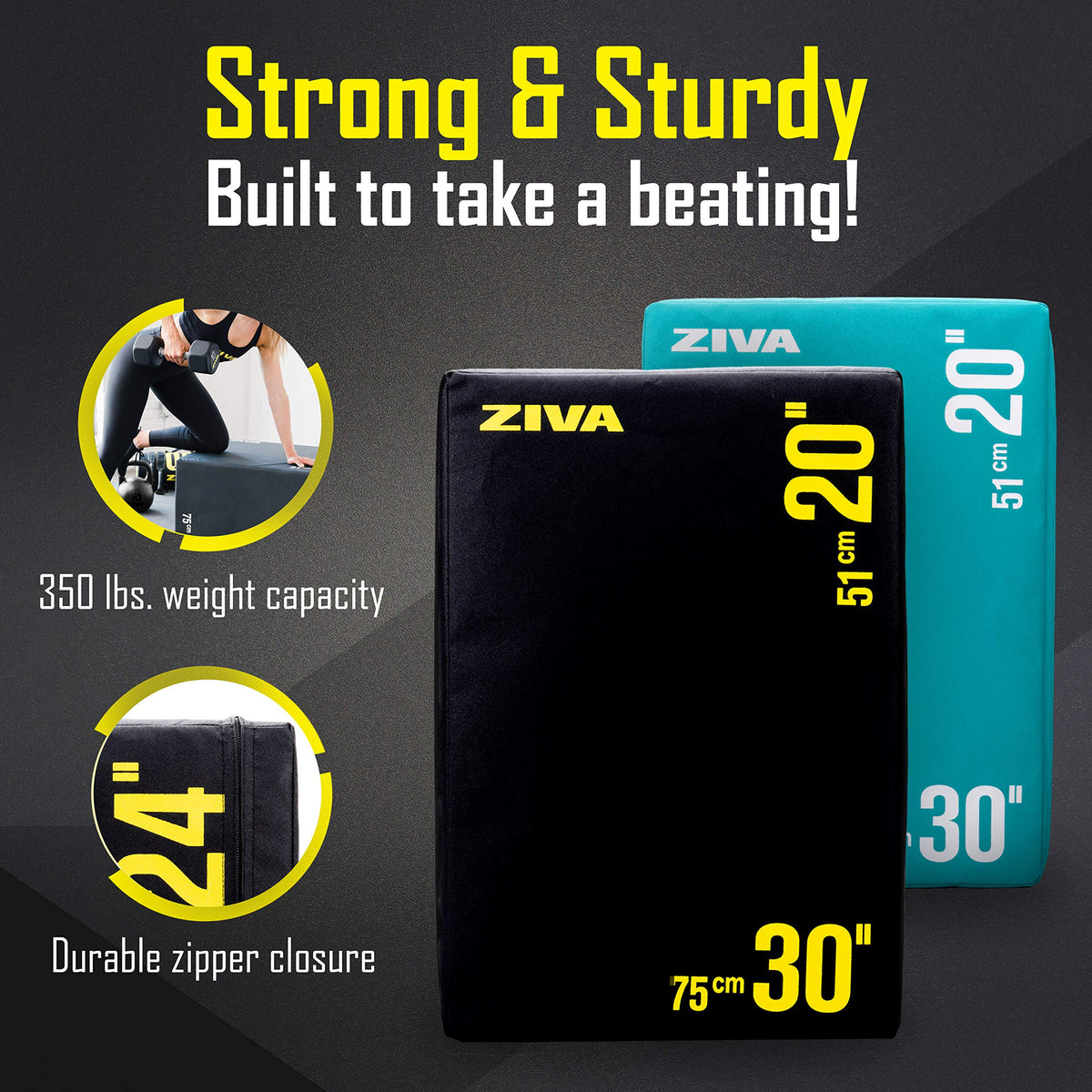 3-in-1 Plyo Box with Non-Slip PVC Cover 20x24x30" Z34589