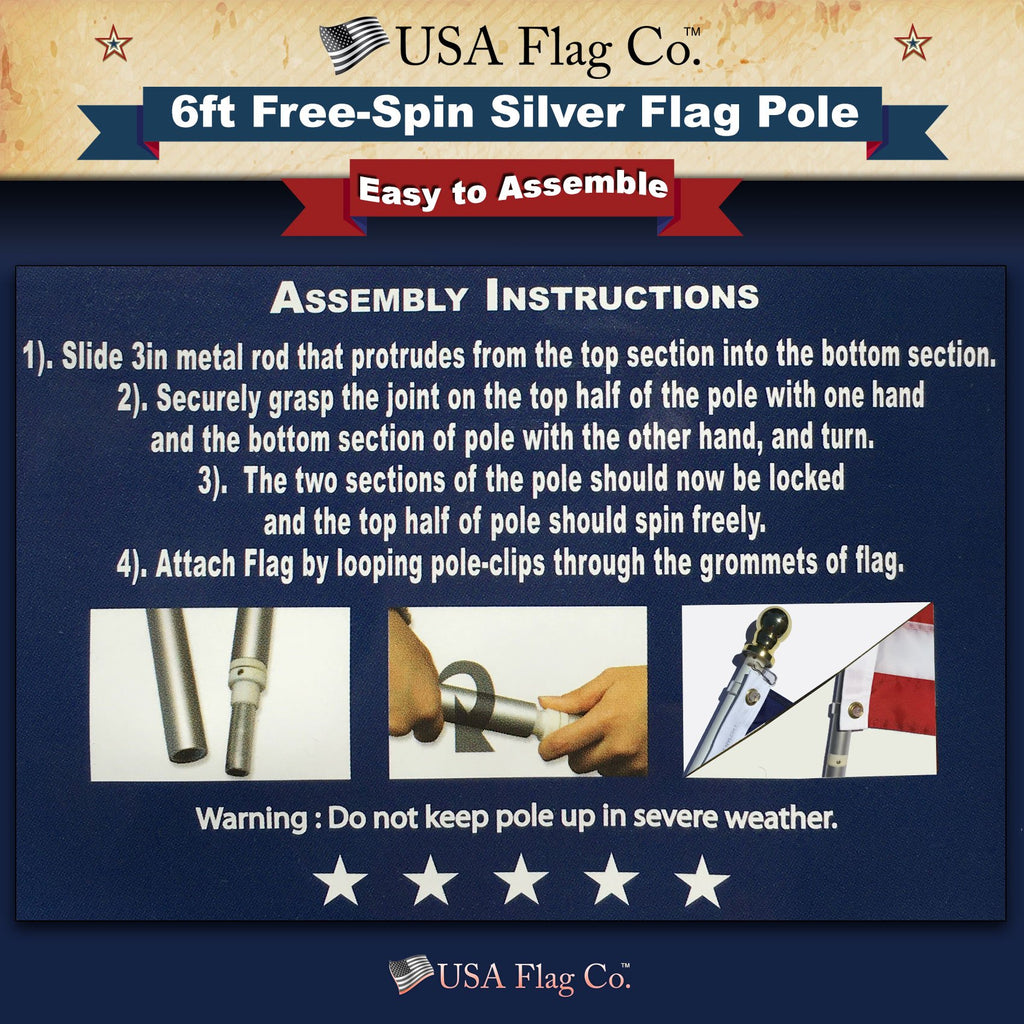6ft Outdoor Flagpole Z13298