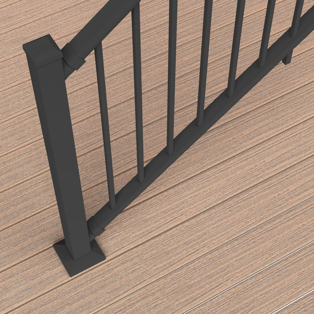 6 ft. x 36 in. Textured Black Aluminum Stair Rail Kit H3908